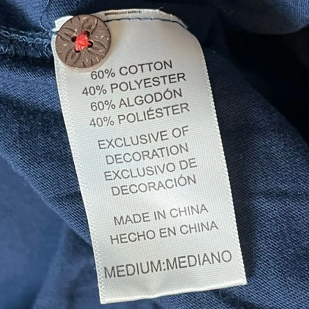 Tommy Bahama Men's Navy Blue Cotton Blend Drawstring Lounge Pants Medium